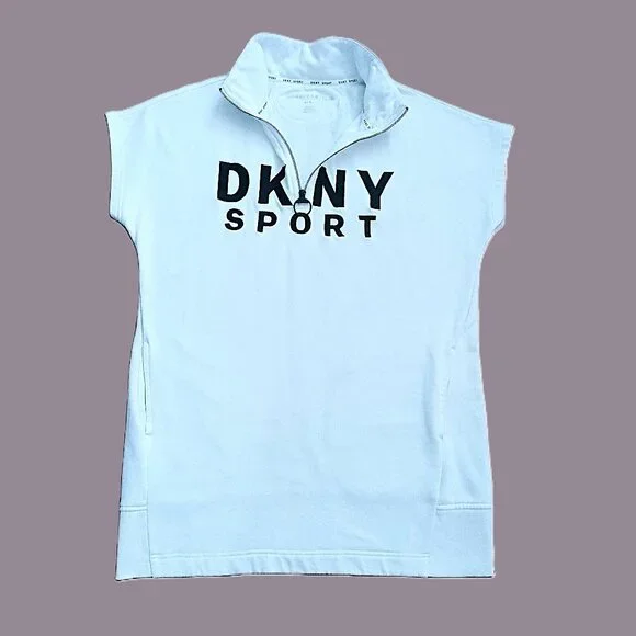 DKNY Sport Quarter-Zip Logo Dress. Size M - Picture 4 of 12